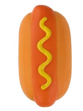 Jumbo Squish Hot Dog Plush with Yellow Mustard